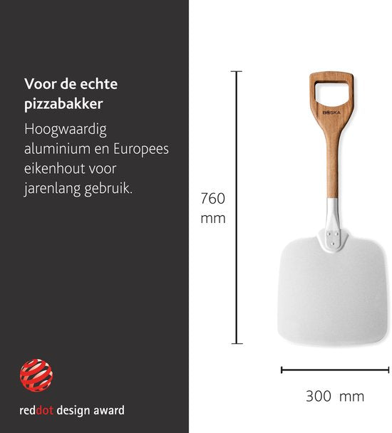 Boska Pizzaschneider Grill - Kurzer Griff - Stabil - Aluminium - Eiche - BBQ Zubehör