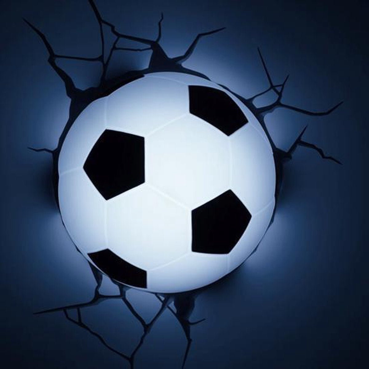 Gadgy Football Nightlight Kids - Wandleuchte Nachtlicht Kinderzimmer mit Wandaufkleber - Timer-Funktion - Batteriebetriebene LED-Wandleuchte