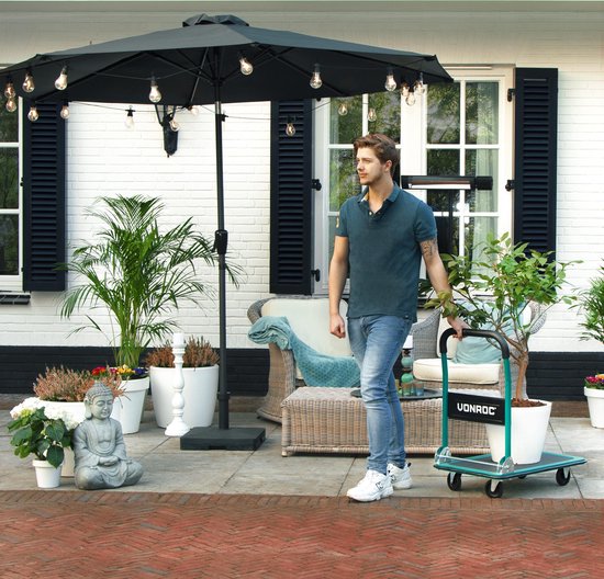 VONROC - TT502XX Plattformwagen - Zusammenklappbar - max 150kg - Grün - 73x47x82 cm