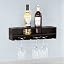 SoBuy FRG66-L-SCH Weinregal – Wandmontage – 4 Flaschen & 6 Gläser – 48 x 12 x 12 cm – Schwarz
