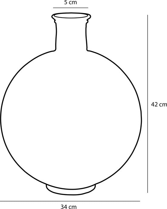Mica Decorations Firenza Flaschenvase - H42 x Ø34 cm - Recyceltes Glas - Hellrosa