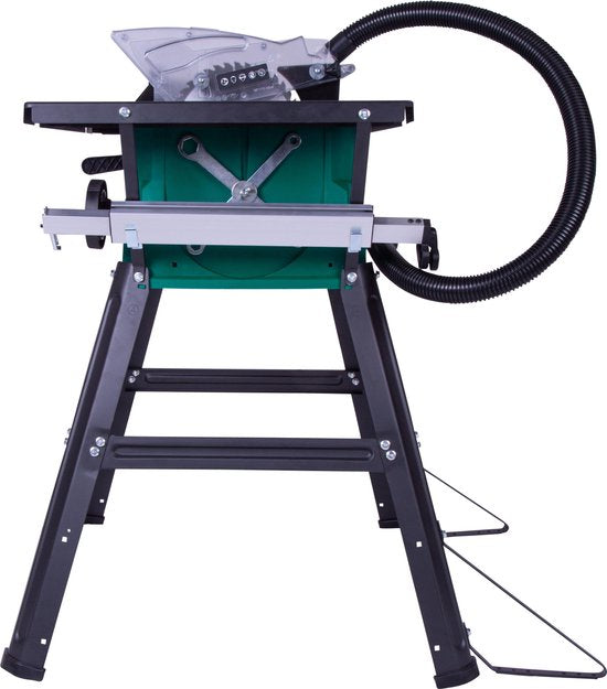VONROC Sägetisch - 1500W - Ø210MM - 40T Sägeblatt - inkl. Untergestell - Schwarz/Grün