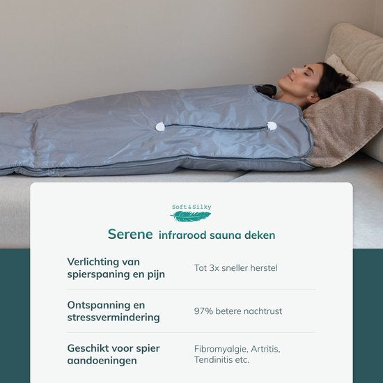 Soft & Silky - Infrarot-Therapie-Decke - 35°C und 75°C - Infrarot-Sauna - Rotlichttherapie - Wärmedecke - Elektrische Decke - Fibromyalgie