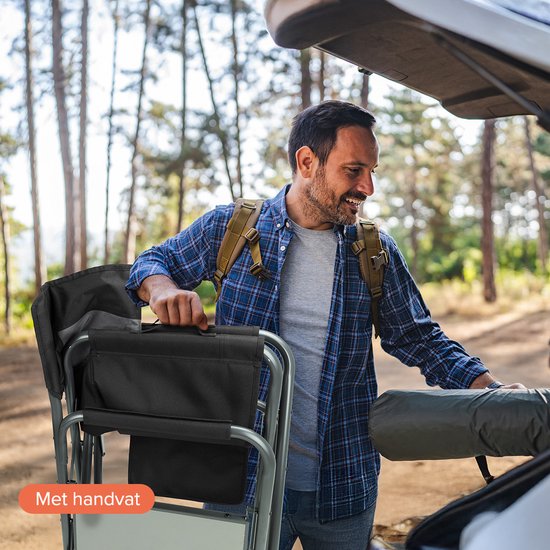 TRVLMORE - Campingstühle - Duo Pack - Zusammenklappbar - 120 kg Belastbarkeit - Schwarz