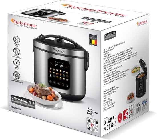 TurboTronic DMC21 Multikocher mit 18 Kochprogrammen – Schwarz