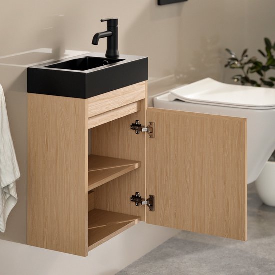 Mirlux WC-Schrank in heller Eiche – Waschbeckenunterschrank – WC-Schrank – WC-Möbel – 40 cm