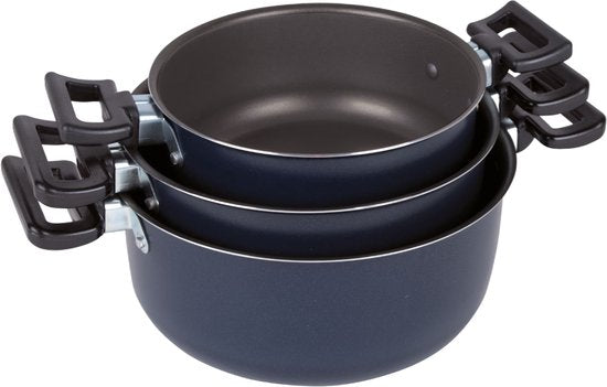 Bo-Camp – Pfannenset – Rondo – 3-teilig – Kohlenstoffstahl