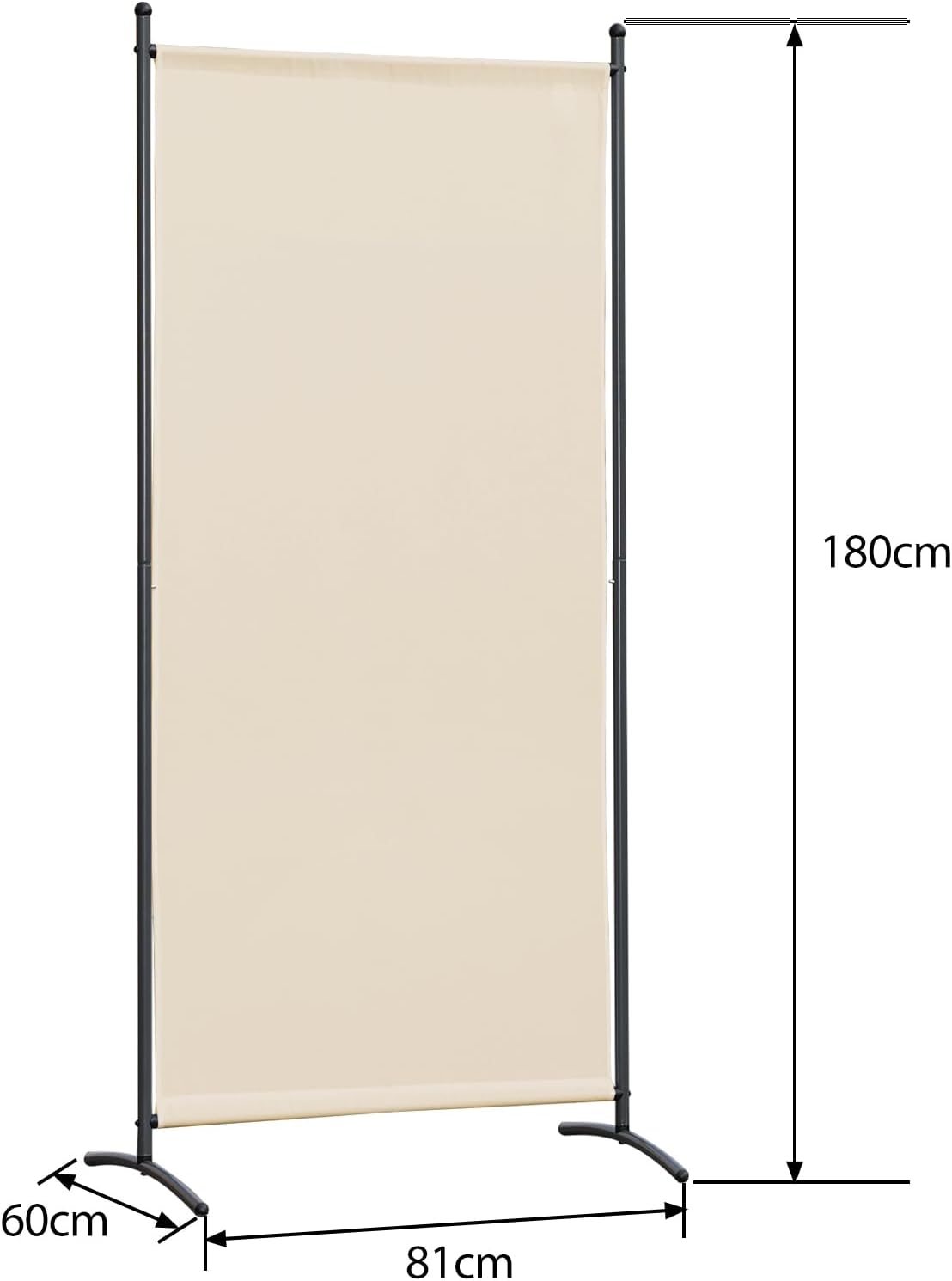 Angel Living Paravent - 1-teilig - 80x180 cm - faltbar - Stahl & 160 g/m² Polyester - Raumteiler & Sichtschutz - Beige