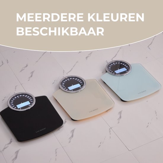 LUCAVITA® Personenwaage „Dual Display Retro“ mit Maßband – Körper – Digital – Analog – Best Buy – Vintage