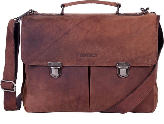 DSTRCT Wall Street A4-Laptoptasche – 15,4 Zoll – Braun