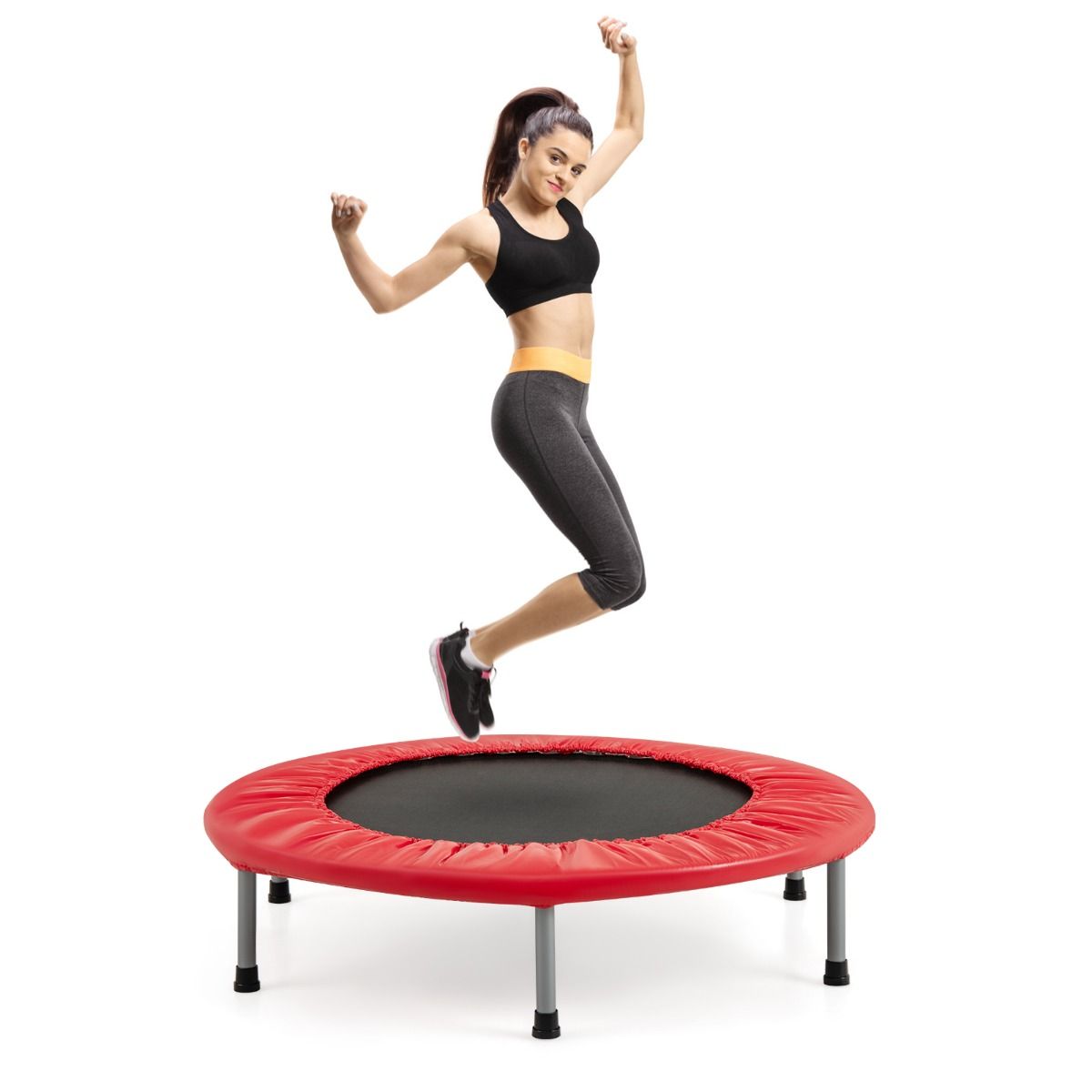 Coast Mini-Trampolin – zusammenklappbar – Kindertrampolin bis 150 kg – rot, Ø 97 cm