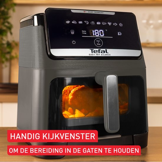 Tefal Easy Fry Silence XXL EY846H – Leise Heißluftfritteuse XXL 7 l – 1700 W – 43 dB – 10 Programme – 55 % schneller – Für 8 Personen