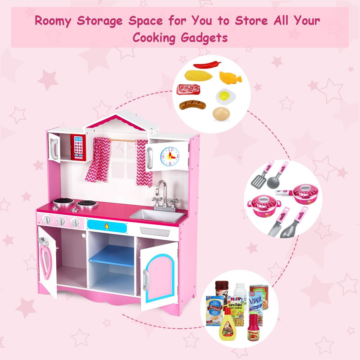 Küste Spielküche - MDF - 82 x 30 x 101 cm - Rosa