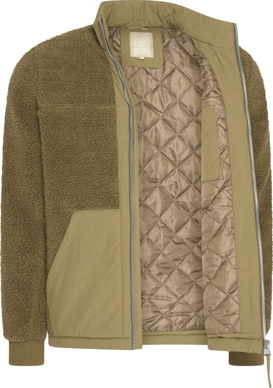 Mario Russo Teddy Jacket Stockholm - Jacke Männer - Wintermantel Männer - Strickjacke Männer - Army Green - M