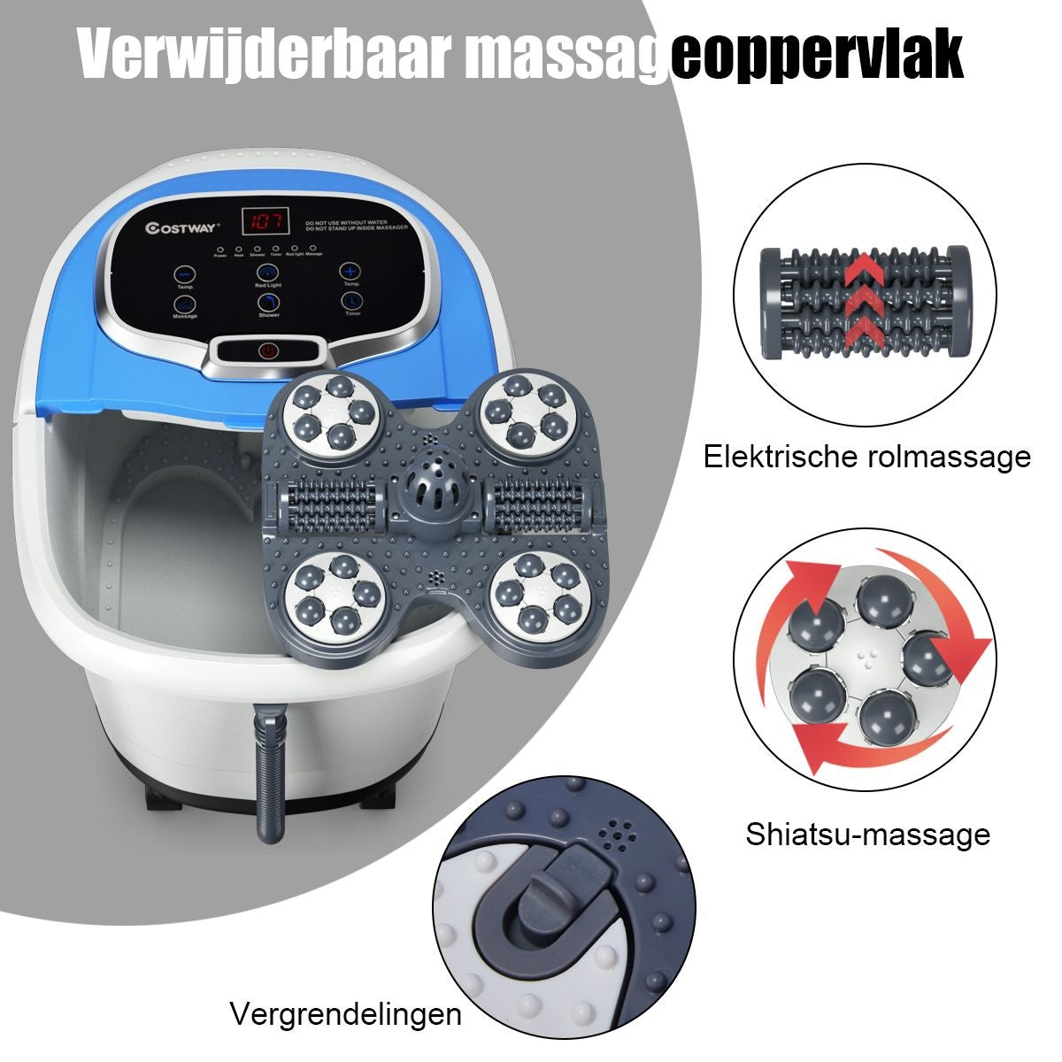 Coast Fußmassagegerät Fußbad Spa Massagegerät Fußbad Shiatsu Fußmassage blau
