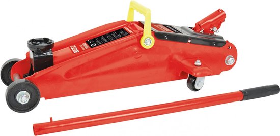 Carpoint Garagenheber - Mobil - Hydraulisch - Maximale Tragfähigkeit 2000KG - Hubhöhe von 130-380mm - Automatisches Sicherheitsventil - Lange Pumpenstange - Lenkrollen - Mit TüV/GS Produktzertifizierung