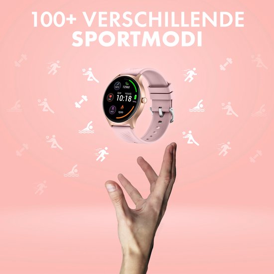 Denver Smartwatch – Android, iOS – Vollständige Telefonfunktion – AMOLED-Display – Sportuhr – Herzfrequenzmesser – Sauerstoffsättigungsmesser – Schlafüberwachung – SWC387