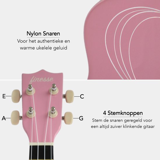 Finesse® Kahului Edition Ukulele 21" - Kindergitarre Mädchen & Junge - Spielzeuggitarre - Ukulele