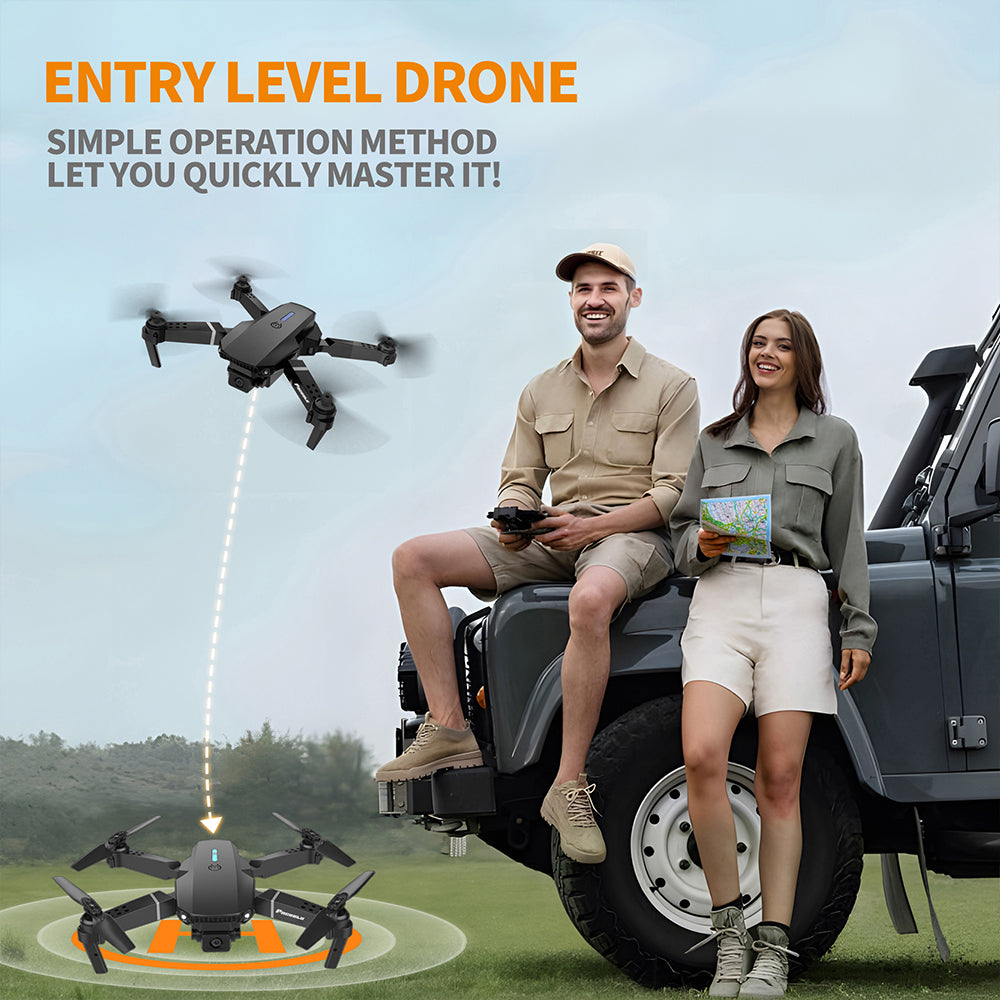 FACEGLE E88 Spielzeugdrohne – Zusammenklappbarer Quadcopter – Hochauflösende Doppelkameras