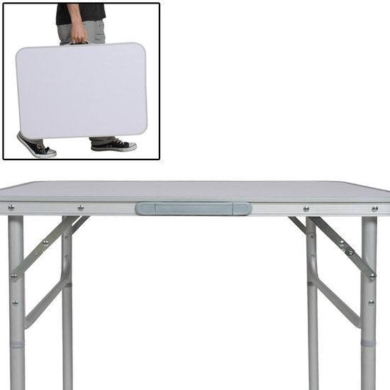 tectake - Klappbarer Campingtisch - Tragbarer Campingtisch - Outdoor-Klapptisch - Klappbarer Tisch - Wetterfest - 75x55x68cm - Grau