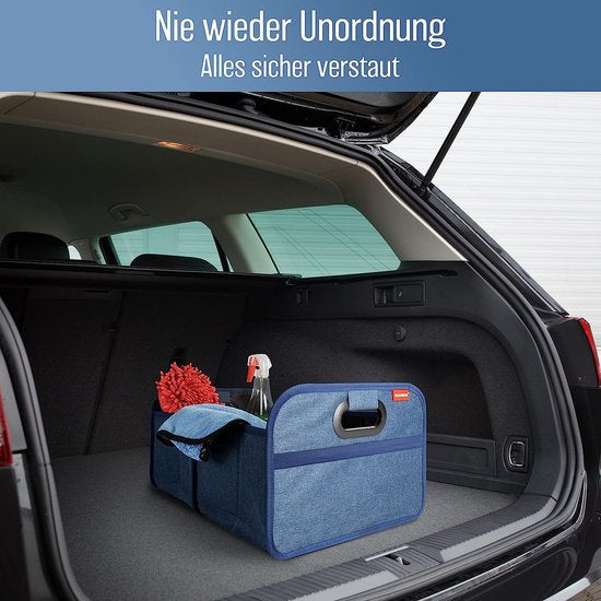 HELDENWERK Faltbare Kofferraumtasche mit rutschfestem Klettverschluss - Kofferraum-Organizer, Auto-Faltbox, Einkaufstasche - verstärkt und stabil