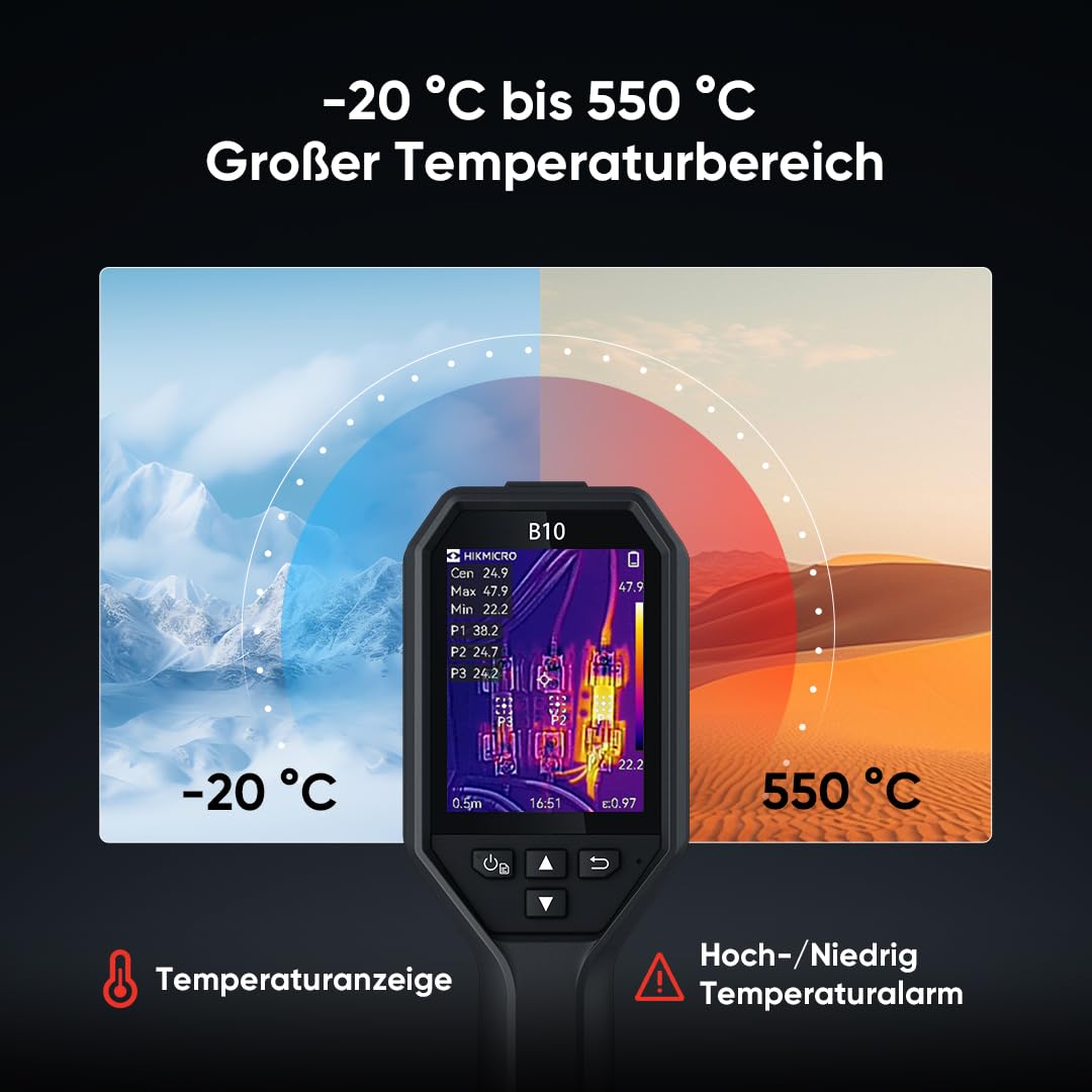 HIKMICRO Wärmebildkamera B10 – IR-Auflösung 256 × 192