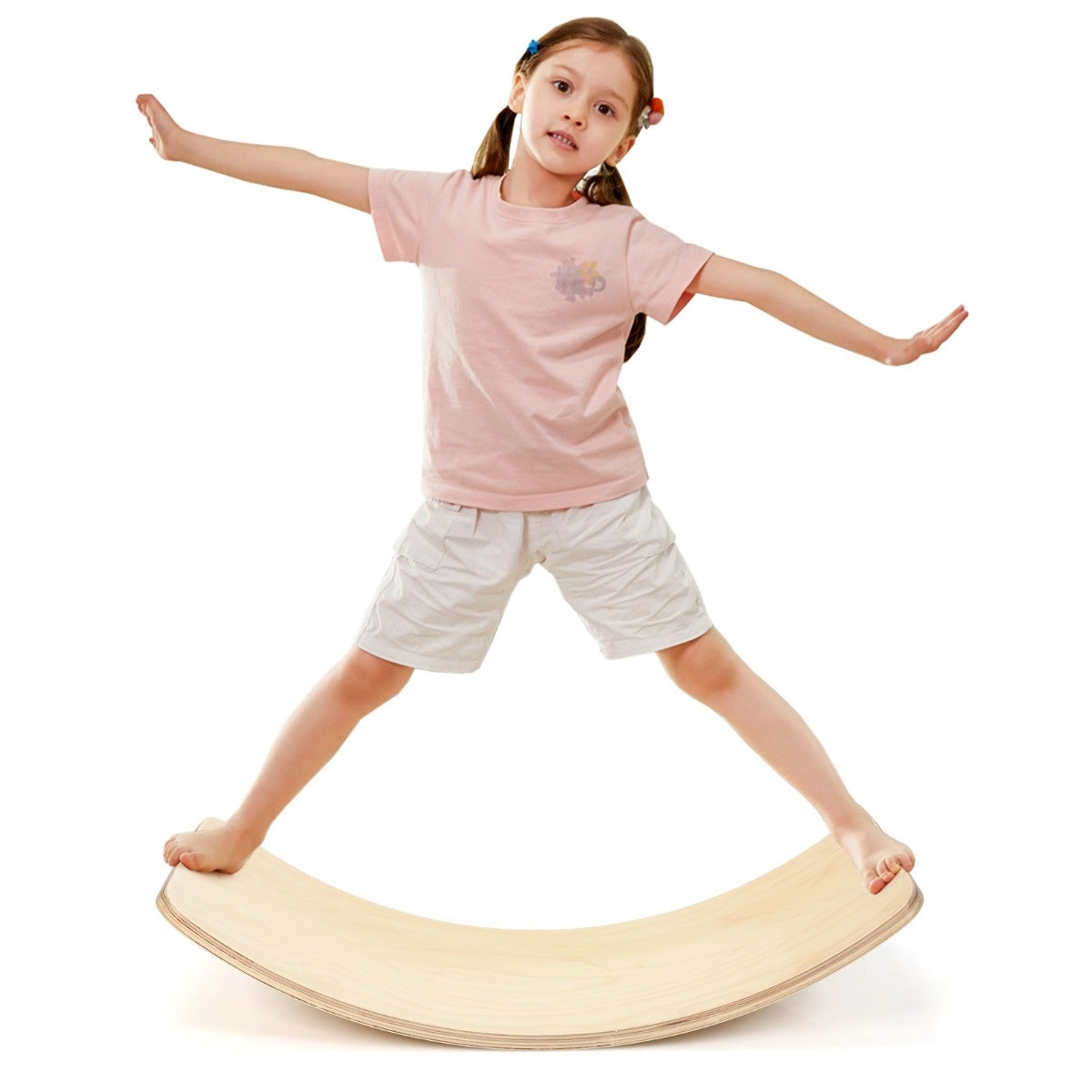 Coast Wooden Balance Board Waldorfbrett aus Holz für Kinder 90 x 39 x 19,5 cm Natur