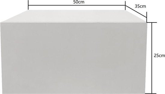 Schwebender Nachttisch - Hängedielenschrank - mit Schublade - 50 cm breit - weiß