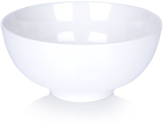 Schale aus weißem Porzellan, 20 cm, 1,6 l – Obstschale – Servierplatte – kleine Schale