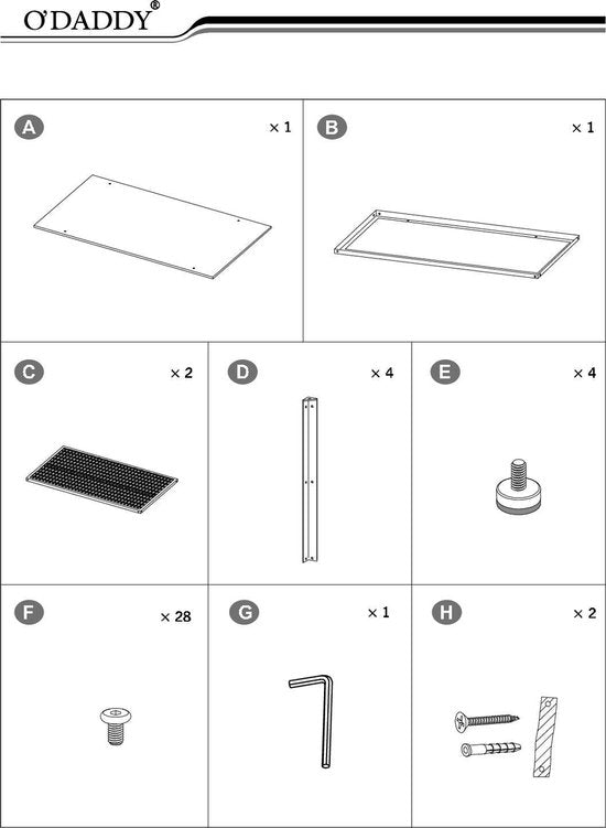 O'DADDYÂ® Wandtisch - Beistelltisch Industrial - mit 2 Netzablagen - Beistelltisch 60x30x60 cm - Flurtisch - Farbe schwarz/dunkelgrau