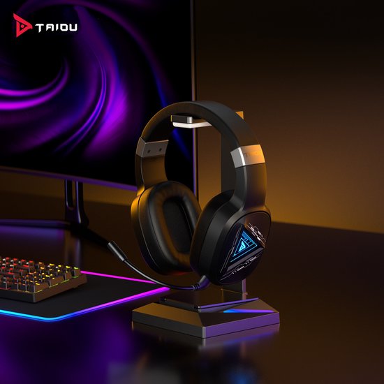 TAIDU THS320Pro - 2.4GHz Wireless Gaming Headset - Bluetooth Headset - mit Mikrofon - Geeignet für PS4/PS5, Nintendo Switch - Multiplattform - Schwarz