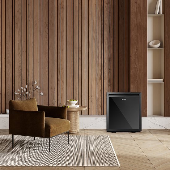 BREND BR-2225 Mini-Kühlschrank Freistehend 30 Liter - Tischkühlschrank mit einstellbarer Temperatur - Minibar mit einstellbarer Türrichtung - Schwarz