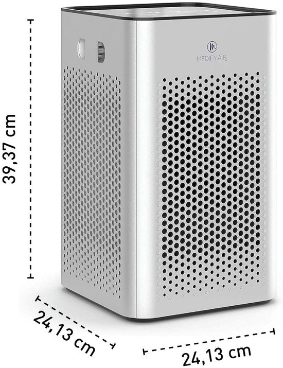 Medify Air MA-25 Luftreiniger – 170 m³/h – HEPA-H13-Filter & Touch-Bedienung – Nachtmodus – Luftreiniger gegen Heuschnupfen, Allergien und Hausstaubmilben – Silber