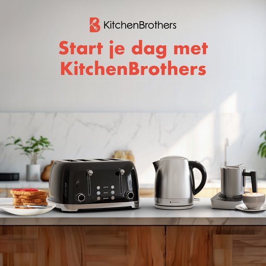 KitchenBrothers Wasserkocher - Elektrisch - 1 Liter - Kleine Campinggröße - Reise-Wasserkocher mit Kalkfilter - rostfreier Stahl