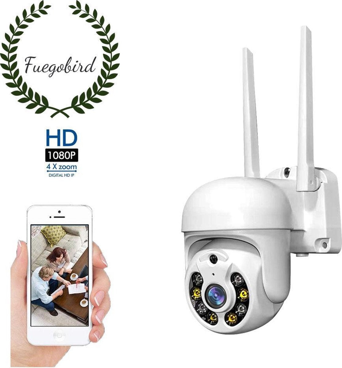 Fuegobird Wifi Smart Wasserdicht IP66 WIFI IP Kamera-Außenbereich drehbar und schwenkbar Full HD 1080P-1 Zoll kleine Dome Kamera
