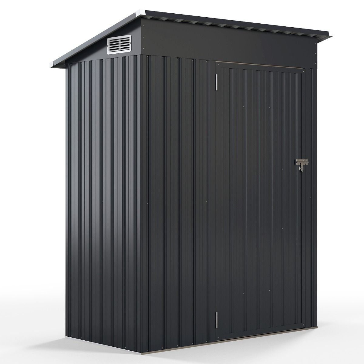 Coast Gartenhaus Metall 150 x 90,5 x 185 cm Dunkelgrau | 1,5 m³ Gartenhaus mit Pultdach