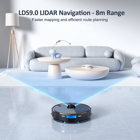 Lubluelu SL60D Roboterstaubsauger mit LDS9.0 LiDAR – 4000 Pa Saugkraft – 2-in-1-Staubsauger & Wischfunktion – App & Sprachsteuerung