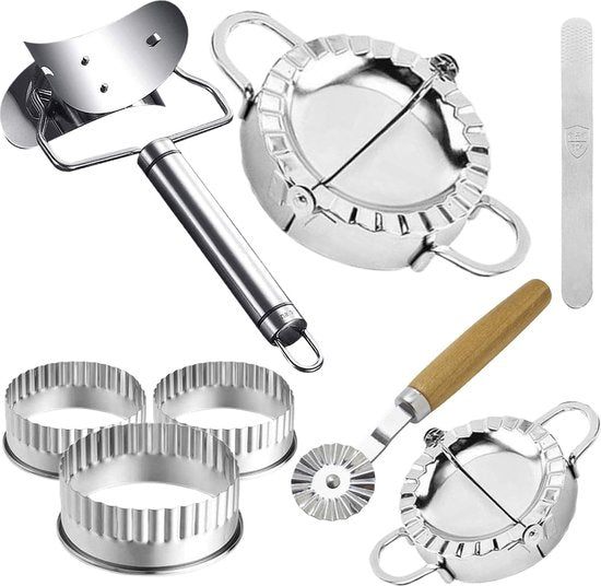 Qualisce Dumpling Maker – Nudelmaschine – Ausstechformen – Ravioli-Ausstecher – Nudelholz – Edelstahl