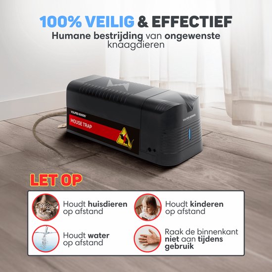 Vulpes Goods® Repellent - Elektrische Mausefalle Pro - Effektive Mausefalle für Innenräume - Kabellos & wiederaufladbar - Sicher, hygienisch & langlebig - Auch als elektrische Rattenfalle geeignet