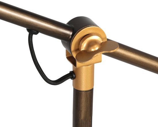 Bronzene Stehlampe Nove 1322BR mit goldfarbenen Details, E27 – dreh- und neigbar – Industriedesign – Mexlite – 190 cm langes Kabel