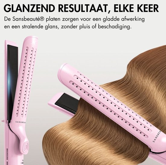 Sansbeauté® 2 in 1 Airflow Glätteisen - Lockenstab - Glätteisen - Haarglätter - Schnelles Aufwärmen - 140℃ bis 220℃ - Glätten & Locken - ION-Technologie