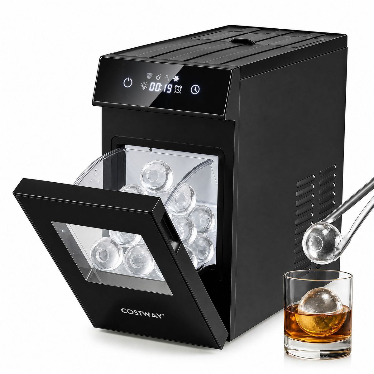 Coast Eiswürfelmaschine – 50 mm Eisbällchen – 48 Stück pro Tag – schwarz