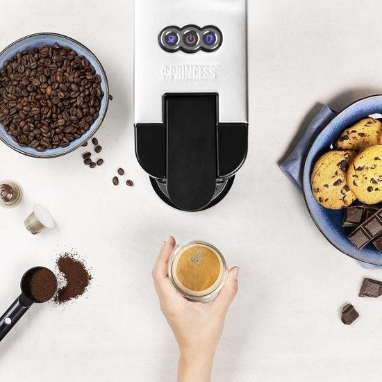 Princess 249450 Multi Capsule Filterkaffeemaschine - Stahl 4-in-1 - Geeignet für mehrere Kaffeesorten