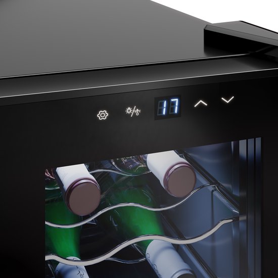 Tristar WR-7506 – Weinkühlschrank für 6 Flaschen – Weinklimaschrank – 5 ⁰C bis 18 ⁰C – Schwarz