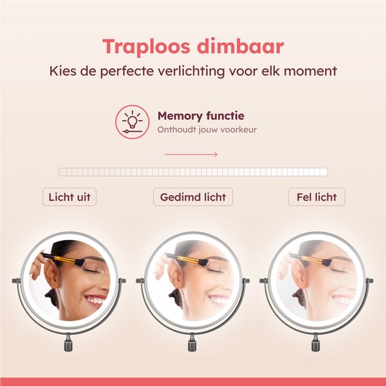 Fraay® Make-up-Spiegel - Mit LED-Beleuchtung - 10-fache Vergrößerung - Wiederaufladbar - Rasierspiegel - Badezimmerspiegel - Schwarz