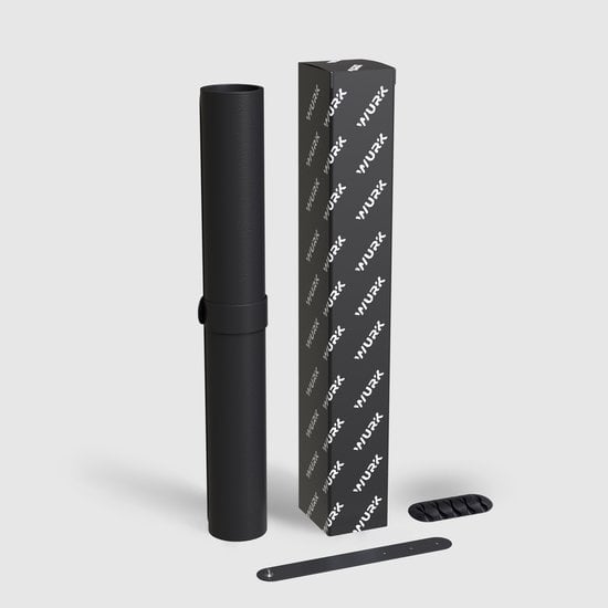 WURK Professional Desk Pad Rubber - Schreibtisch-Organizer - Schreibtischzubehör - Mauspad XXL- Inklusive Kabelclip - 120x60 - Schwarz