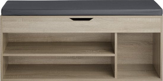 tectake - Natalya Schuhbank - Helles Holz, Eiche Sonoma - 403625