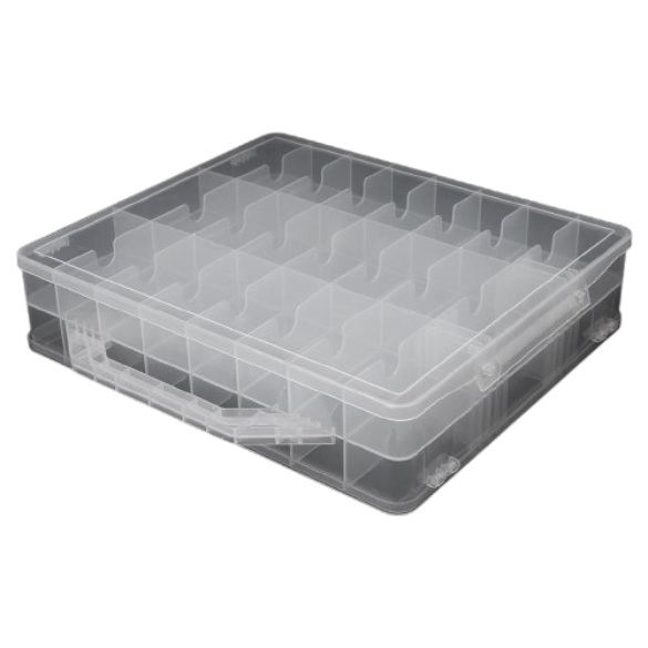 Jojobasic 48 Gitterhalter Display Container Organizer Aufbewahrungsbox - 48 Fächer - Transparent - 34.5x30x8 cm