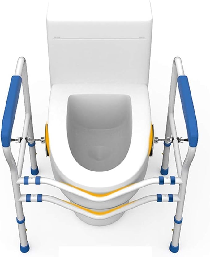 BODHIS Toilettenständer - Verstellbar & Anti-Rutsch - max 113 kg - 55,5 x 50,5 x 80,5 cm - Weiß
