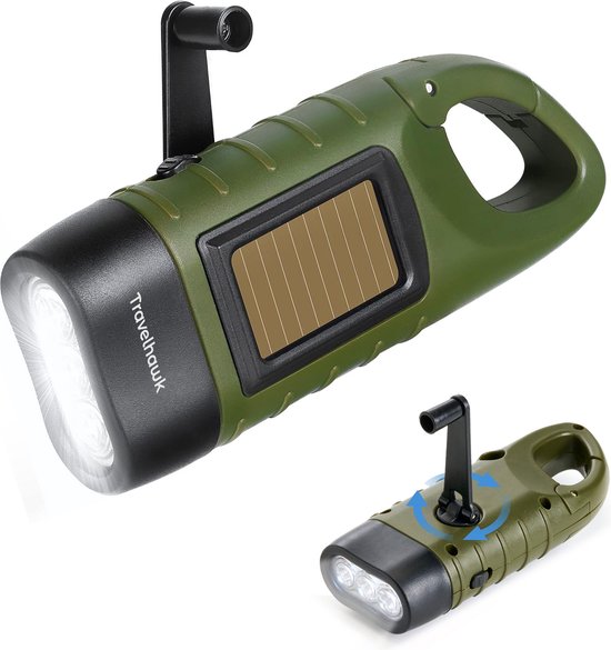 Travelhawk Rückspulbare Taschenlampe - Led Pinch Cat mit Dynamo - Manuell ohne Batterie aufladbar - Notfallset